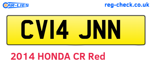 CV14JNN are the vehicle registration plates.