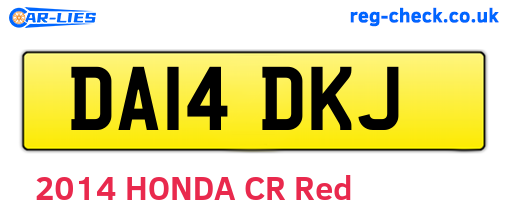 DA14DKJ are the vehicle registration plates.