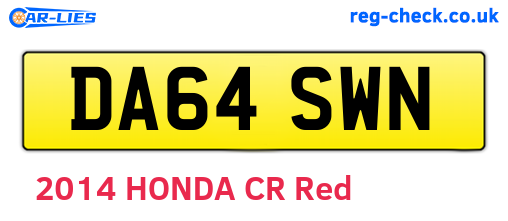DA64SWN are the vehicle registration plates.