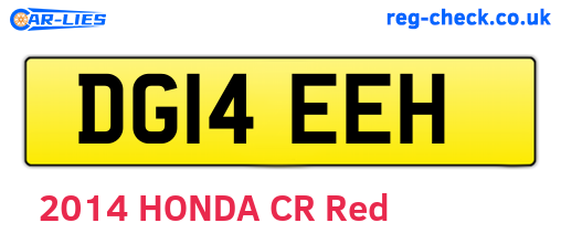 DG14EEH are the vehicle registration plates.