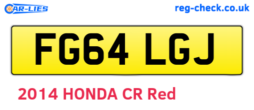 FG64LGJ are the vehicle registration plates.