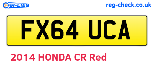 FX64UCA are the vehicle registration plates.