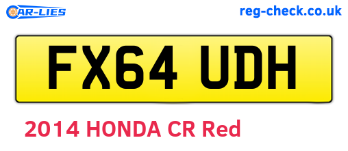 FX64UDH are the vehicle registration plates.