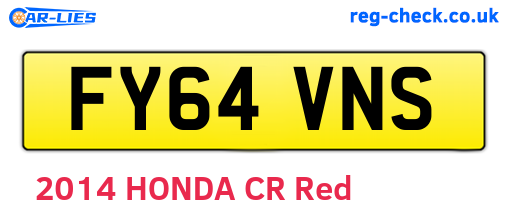 FY64VNS are the vehicle registration plates.