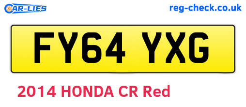 FY64YXG are the vehicle registration plates.