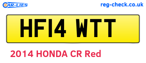 HF14WTT are the vehicle registration plates.