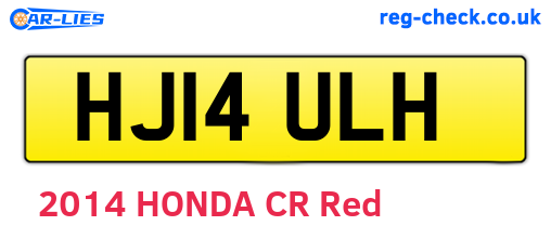 HJ14ULH are the vehicle registration plates.