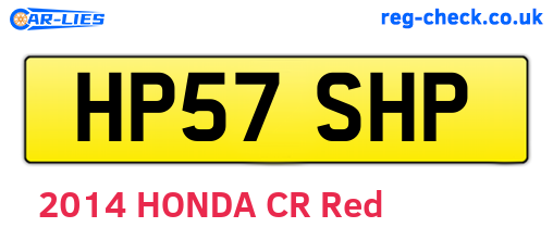 HP57SHP are the vehicle registration plates.