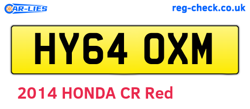 HY64OXM are the vehicle registration plates.