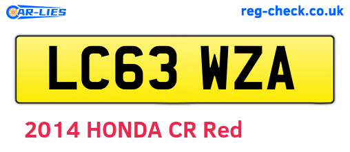 LC63WZA are the vehicle registration plates.