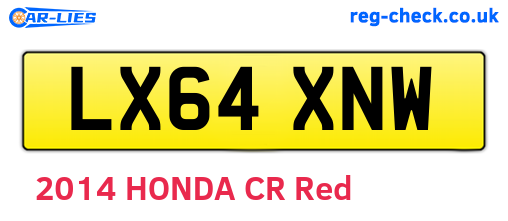 LX64XNW are the vehicle registration plates.