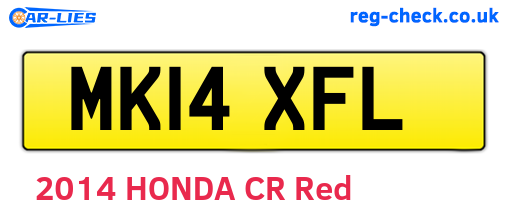 MK14XFL are the vehicle registration plates.