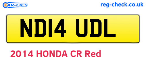 ND14UDL are the vehicle registration plates.