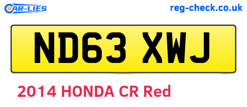 ND63XWJ are the vehicle registration plates.