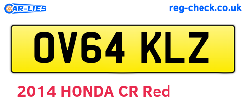 OV64KLZ are the vehicle registration plates.