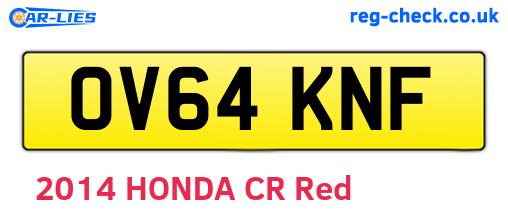 OV64KNF are the vehicle registration plates.