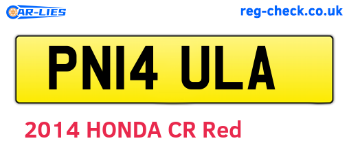 PN14ULA are the vehicle registration plates.