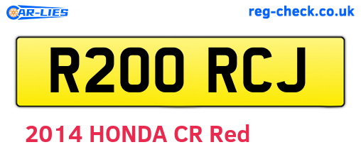 R200RCJ are the vehicle registration plates.