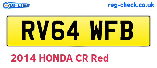 RV64WFB are the vehicle registration plates.
