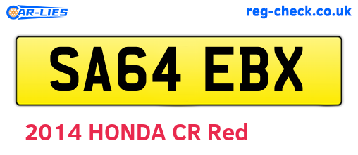 SA64EBX are the vehicle registration plates.