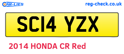 SC14YZX are the vehicle registration plates.