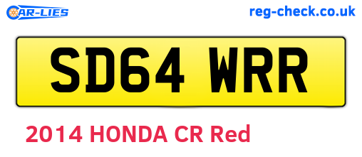 SD64WRR are the vehicle registration plates.