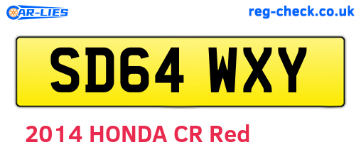 SD64WXY are the vehicle registration plates.