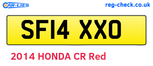 SF14XXO are the vehicle registration plates.