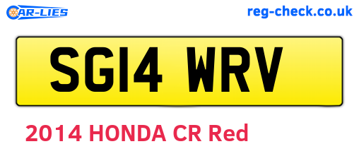 SG14WRV are the vehicle registration plates.