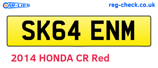 SK64ENM are the vehicle registration plates.