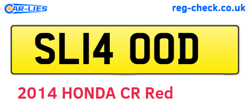 SL14OOD are the vehicle registration plates.