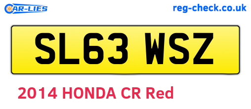 SL63WSZ are the vehicle registration plates.