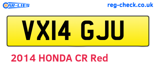 VX14GJU are the vehicle registration plates.