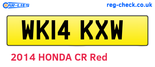 WK14KXW are the vehicle registration plates.