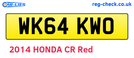 WK64KWO are the vehicle registration plates.
