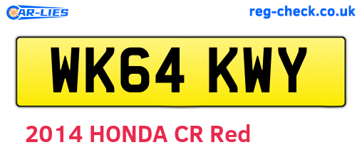 WK64KWY are the vehicle registration plates.