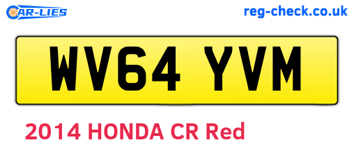 WV64YVM are the vehicle registration plates.