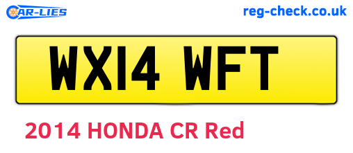 WX14WFT are the vehicle registration plates.