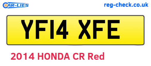 YF14XFE are the vehicle registration plates.