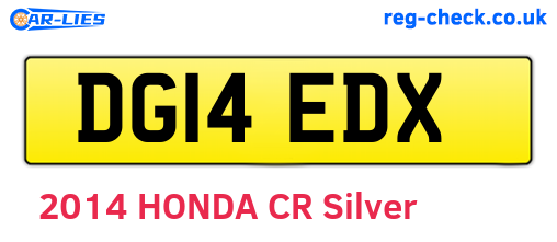 DG14EDX are the vehicle registration plates.
