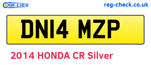 DN14MZP are the vehicle registration plates.