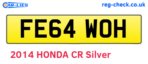 FE64WOH are the vehicle registration plates.