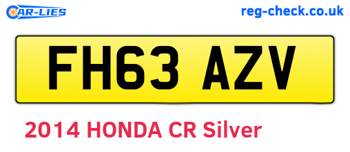 FH63AZV are the vehicle registration plates.