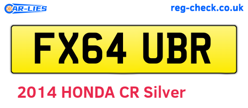 FX64UBR are the vehicle registration plates.