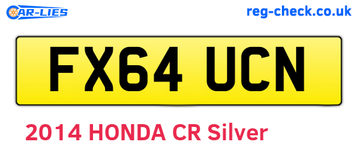 FX64UCN are the vehicle registration plates.