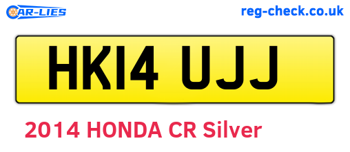 HK14UJJ are the vehicle registration plates.