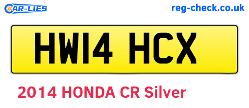HW14HCX are the vehicle registration plates.