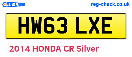 HW63LXE are the vehicle registration plates.