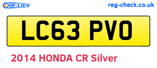 LC63PVO are the vehicle registration plates.
