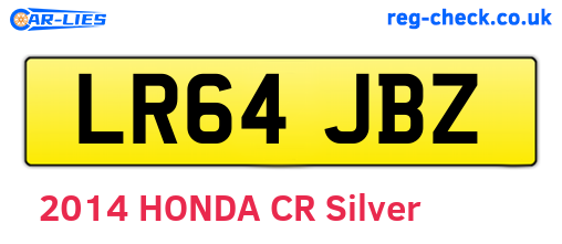 LR64JBZ are the vehicle registration plates.